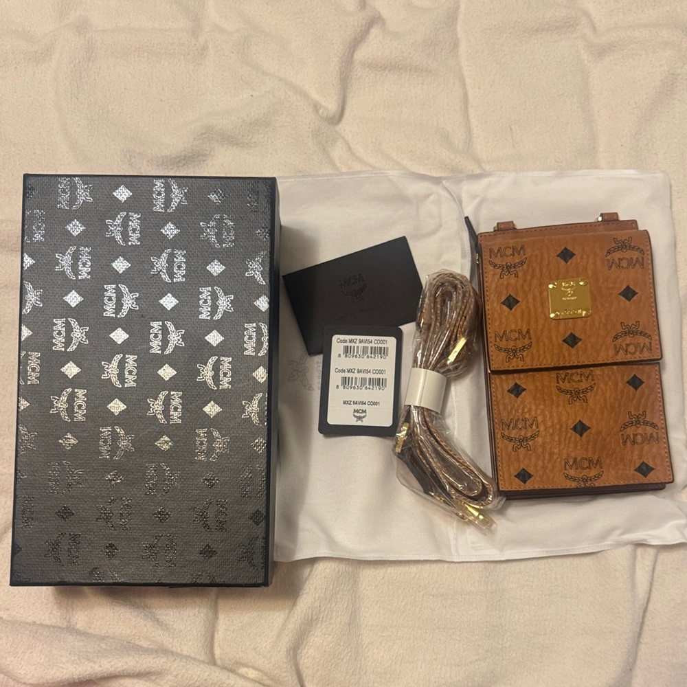 MCM Tan Visetos Belt Bag
